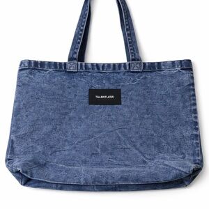 👜 TALENTLESS Denim Canvas Tote Bag Oversized Shopper Carryall Blue OSFA